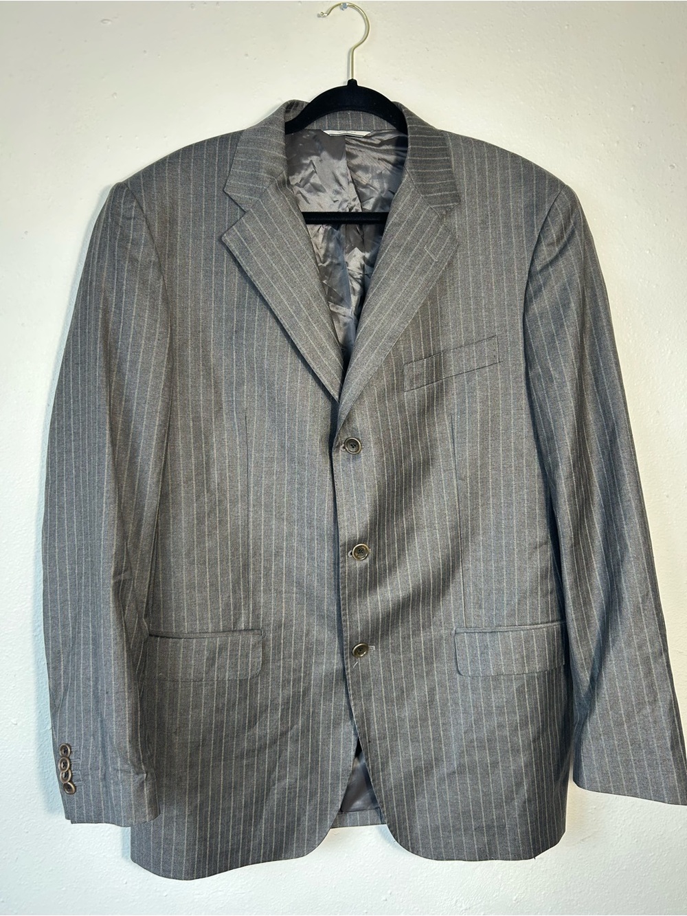 Barneys New York Gray Pinstripe Suit Jacket - Picture 2 of 10